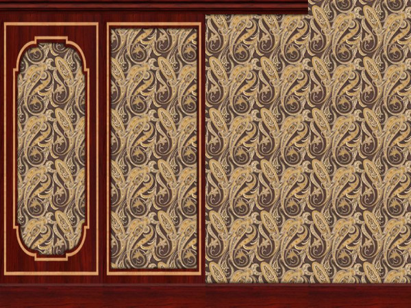 Sims 2 —  Traditional walls Mahogany series 2 by Helena — -