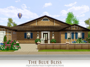 Sims 3 — The Blue Bliss by Lhonna — The Blue Bliss is suburban house in english style for couple of Sims and a pet (dog