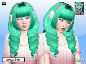 Sims 3 — Yume - Dunya hair (SET) by Zauma — Hair with big ondulations inspired in Dunya from one anime. + New texture!