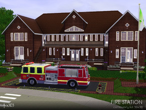 Sims 3 — Little Village Fire Station by trin3032 — Burning with heroic desire? You're hired! The Little Village Fire