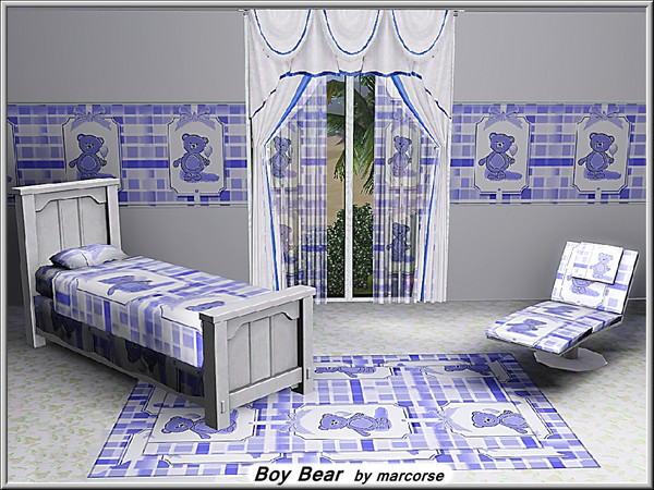 Sims 3 — Boy Bear_marcorse by marcorse — Themed pattern: little boy bear with balloon in blue