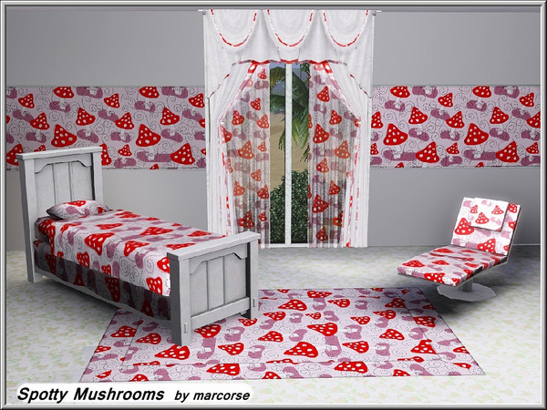 Sims 3 — Spotty  Mushrooms_marcorse by marcorse — Themed pattern: spotty mushrooms for little people