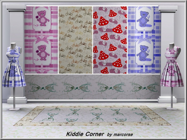 Sims 3 — Kiddie Corner_marcorse by marcorse — Five whimsical patterns for children - use on furnishings, decor and