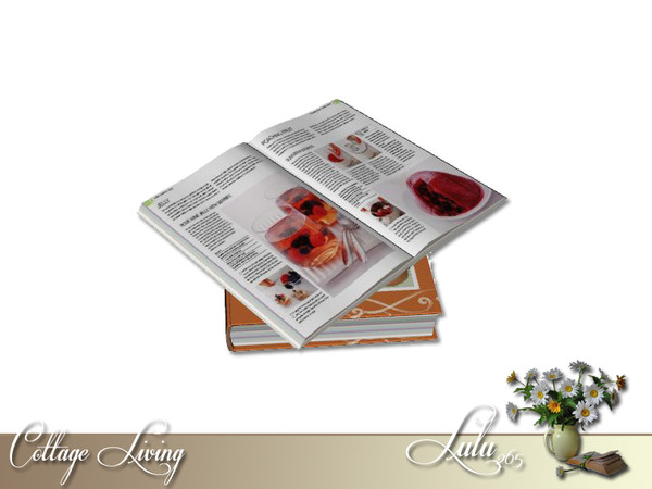 Sims 3 — Cottage Living Book Decor by Lulu265 — Part of the Cottage Living Set Fully CAStable Made by Lulu265 for TSR.