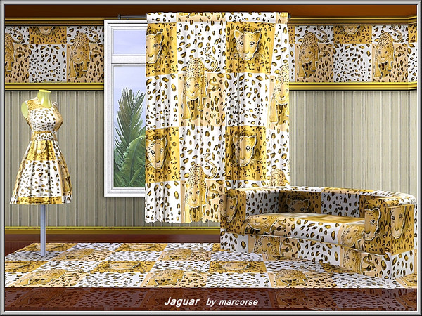 Sims 3 — Jaguar_marcorse by marcorse — Print and plain pattern featuring one of the most feared jungle cats - the Jaguar.