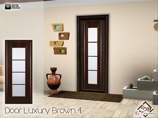 Sims 3 — Door Luxury Brown 4 by Devirose — Ideal for modern and minimal rooms.-Base Game Compatible,no need EP-Enjoy^^