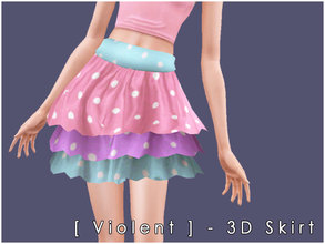 Sims 3 — [ Violent ] - 3D Skirt by Screaming_Mustard — Lovely lolita styled skirt for YF and AF sims.