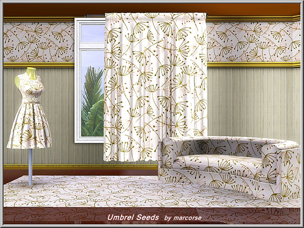 Sims 3 — Umbrel Seeds_marcorse by marcorse — Themed pattern: umbrel seedheads in earth tones