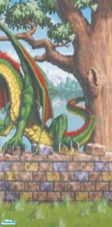Sims 2 — Dragon Slayer - 3 by sadie7684 — A wall mural for your sims, can be found under wallpaper.