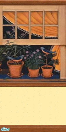 Sims 2 — Cat in Window Mural - 2 by sadie7684 — A wall mural for your sims, can be found under wallpaper.