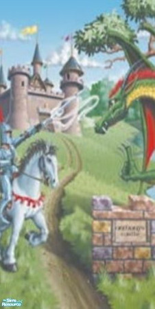 Sims 2 — Dragon Slayer - 2 by sadie7684 — A wall mural for your sims, can be found under wallpaper.