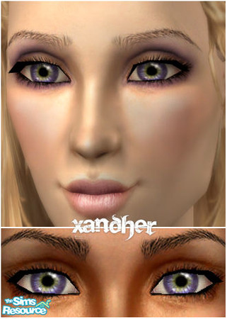 Sims 2 — Surreal Eyes  - Voodoo by Xandher — An intense purple eye with variegations of lilac and yellow.