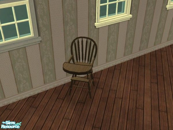 Sims 2 — dark wood teddy says highchair by gommel22 — A dark wood recolor of the highchair of Shakeshafts beautiful