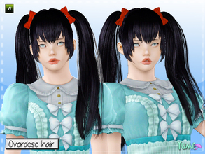 Sims 3 — Yume - Overdose hair by Zauma — Anime style hair (is a bit inspired in Hatsune Miku haha) one tail front and one