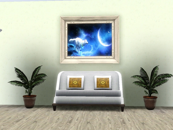 Sims 3 — WhiteWolf AyrissaTSR by Ayrissa — A beautiful painting set of a white wolf at night for your Sim's walls. The