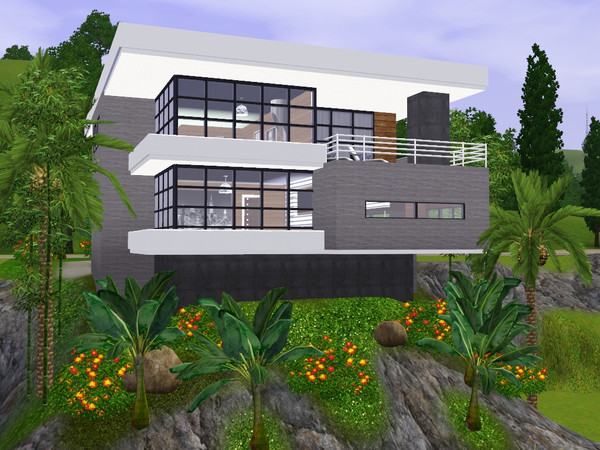 Sims 3 — Attraction II by Aldo852 — Unique modern designed 1 bedroom house on the hill for a couple who loves beautiful