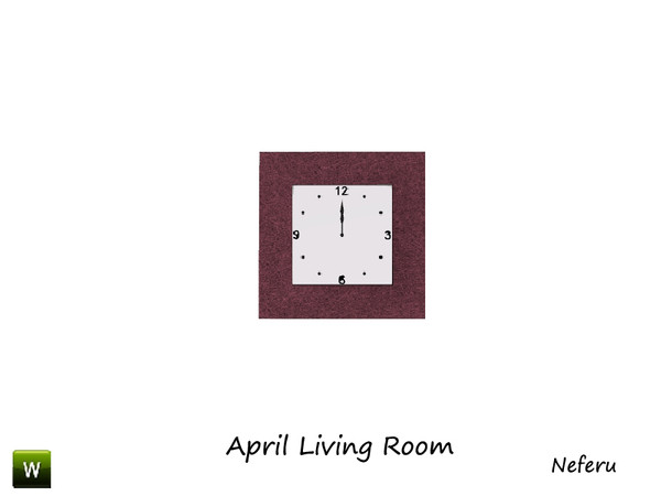 Sims 3 — April Wall Clock by Neferu2 — Wall clock April livingroom_by Neferu_TSR