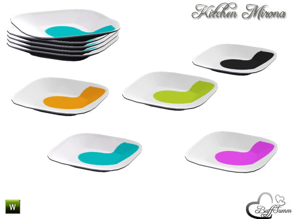 Sims 3 — Kitchen 'Mirona' Dinnerware Bowl Square by BuffSumm — Part of the *Kitchen 'Mirona'* Created by BuffSumm @ TSR