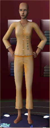 Sims 2 — Orange Sweet Dreams PJ by Kiko - 02 by Kikowiko — Sweet on the front Dreams on the back. Part of a set of 6