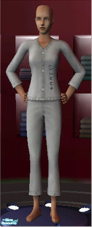 Sims 2 — Grey Sweet Dreams PJ by Kiko - 05 by Kikowiko — Sweet on the front Dreams on the back. Part of a set of 6