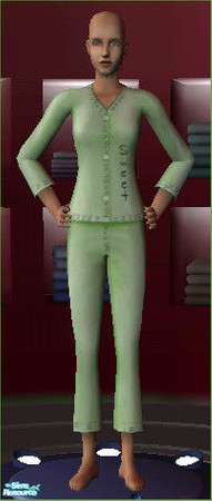 Sims 2 — Green Sweet Dreams PJ by Kiko - 06 by Kikowiko — Sweet on the front Dreams on the back. Part of a set of 6