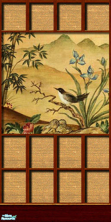 Sims 2 — Asian Garden Wall Collection - 03 by elektra274 — 3 of 13 paneled wall designs.