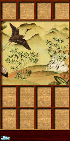 Sims 2 — Asian Garden Wall Collection - 09 by elektra274 — 9 of 13 paneled wall designs.