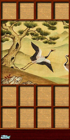 Sims 2 — Asian Garden Wall Collection - 08 by elektra274 — 8 of 13 paneled wall designs.