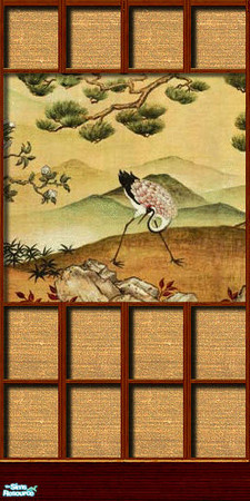 Sims 2 — Asian Garden Wall Collection - 07 by elektra274 — 7 of 13 paneled wall designs.
