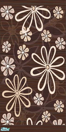 Sims 2 — Euphoria - wallpaper 1 by Mekhi — Dark brown, flowery wallpaper, part of my Euphoria set. Enjoy!
