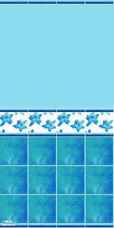 Sims 2 — Curacao Blue - wall 3 by Mekhi — Part of my Curacao Blue tiled set, enjoy!
