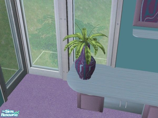 Sims 2 — Lilac Modern Hall  Plant - 4 by brena31 —  The modern hall plant base with a funky purple and blue design:)