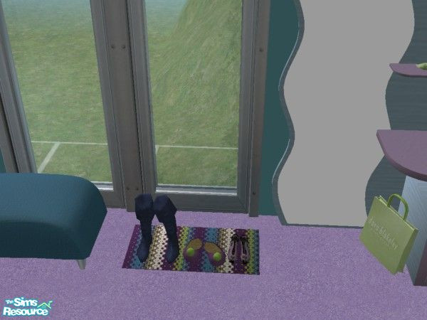 Sims 2 — Lilac Modern Hall Shoes - 1 by brena31 —  The modern hall set shoes deco in blue, purple, and green. The striped
