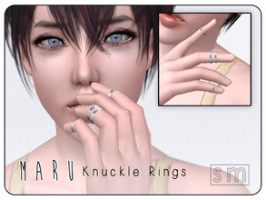 Sims 3 — [ Maru ] - Knuckle Rings by Screaming_Mustard — Cute modern knuckle rings for female Sims. These rings are