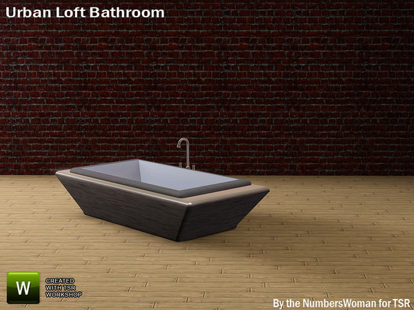 Sims 3 — odern Urban Rustic Loft Bathroom BathTub by TheNumbersWoman — Urban life, urban times, urban living.The