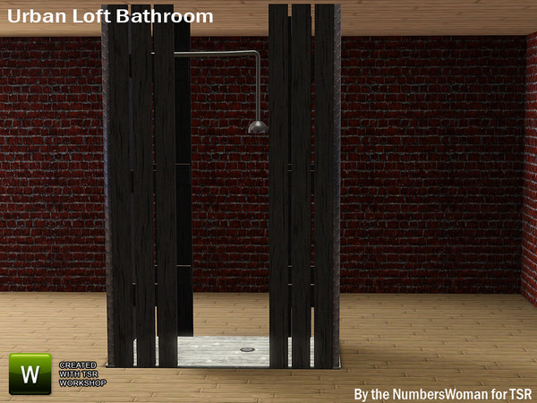 Sims 3 — Modern Urban Rustic Loft Bathroom Shower by TheNumbersWoman — Urban life, urban times, urban living.The