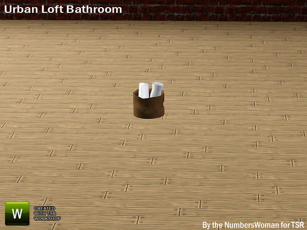 Sims 3 — Modern Urban Rustic Loft Bathroom Basket by TheNumbersWoman — Urban life, urban times, urban living.The