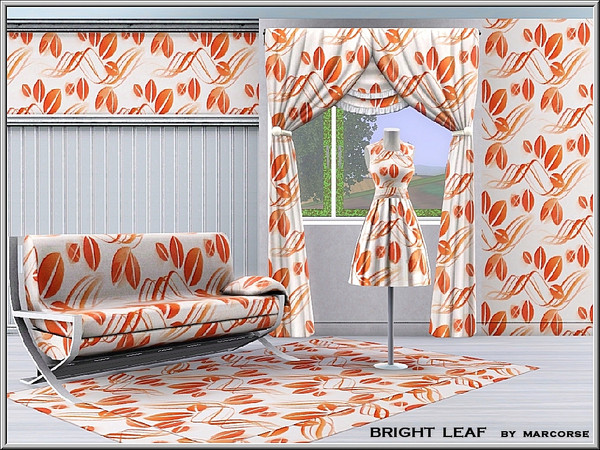 Sims 3 — Bright Leaf_marcorse by marcorse — Abstract pattern: red and orange leaves in an abstract design