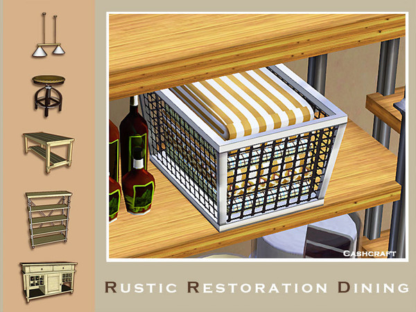 Sims 3 — Rustic Restoration Dish Towels by Cashcraft — Decorative dish towels are a great way to upgrade your kitchen.