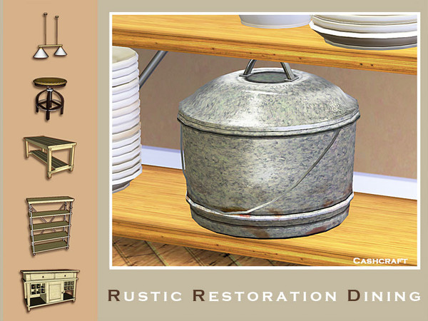 Sims 3 — Rustic Restoration Pot by Cashcraft — A large vintage pot with lid, it's rustic and charming. Created for TSR.