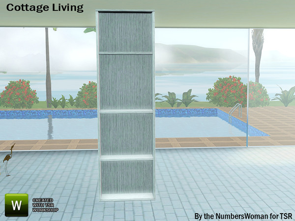 Sims 3 — Cottage Living Shelf Side by TheNumbersWoman — Quaint and Stylish Furniture.The NumbersWoman at TSR.