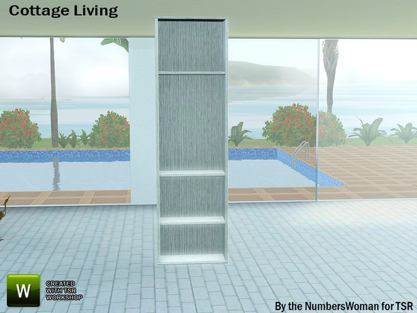 Sims 3 — Cottage Living Shelf Middle by TheNumbersWoman — Quaint and Stylish Furniture.The NumbersWoman at TSR.