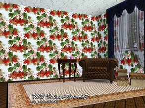 Sims 3 — MB-VintageFlowersE by matomibotaki — Vintage floral patter with pale design and 3 recolorable palettes, to find