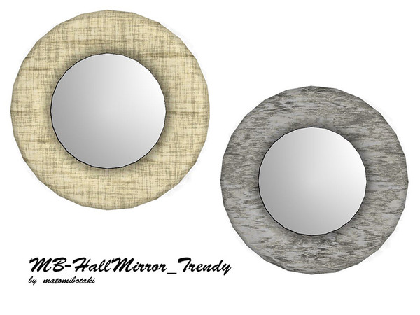 Sims 3 — MB-HallMirror_Trendy by matomibotaki — MB-HallMirror_Trendy, new round mirror mesh with wide frame, recolorable,