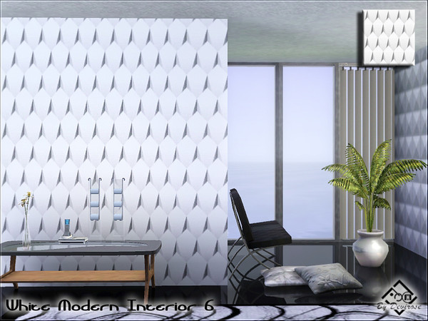 Sims 3 — White Modern Interior 6 by Devirose — White masonry ideal for sophisticated environments or for any surface you