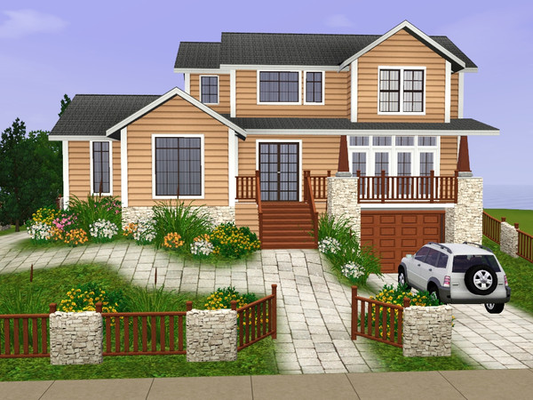 Sims 3 — Mountain Villa (Base Game) by gabi892 — This is a medium-sized 2 bedrooms mountain house for a family with one