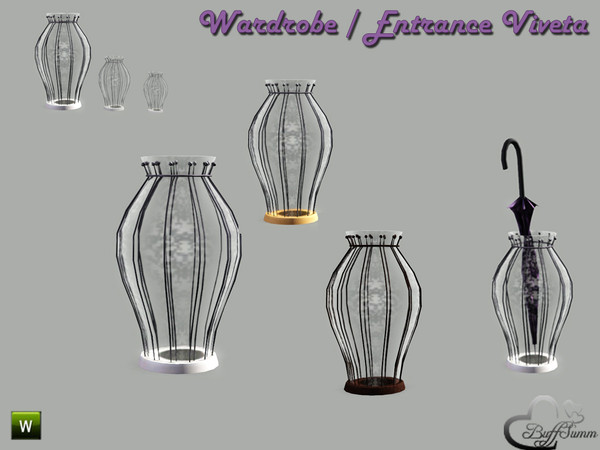Sims 3 — Wardrobe 'Viveta' Umbrella Stand by BuffSumm — This set will bring your Sims a natural and romantic flair in