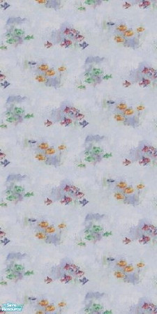 Sims 2 — Fishes  by tamlfra — Cute, multi colored fishies, ona softly textured blue wall. With, and without matching