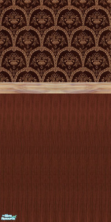Sims 2 — Power Study Set - Wall Paneling by Riverwillows — Lovely wall panelling in rich mahogany with brown marble