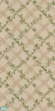 Sims 2 — Leafy Leaves  by tamlfra — I wanted a set of walls with leaves, in a similar color, and this 3 part set is what